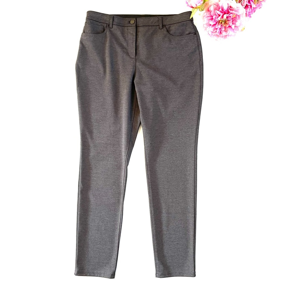 CHICO'S So Slimming Ponte Pants SIZE 1.5 Graphite Career Office Trousers Slacks